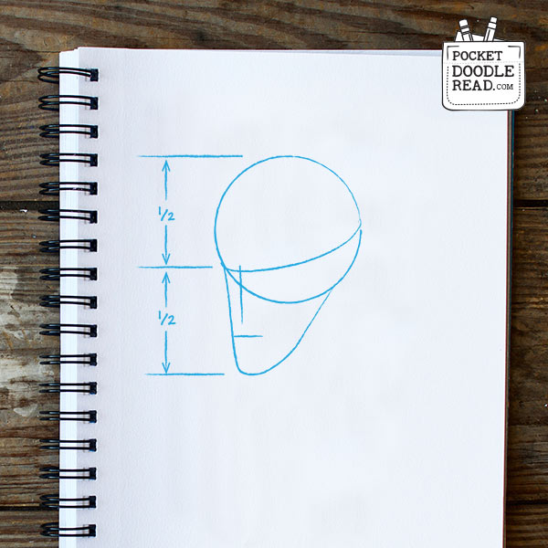 Drawing Sherlock Holmes - foundation shapes, nose and mouth