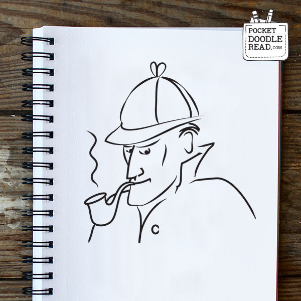 Step 9: Your finished drawing of Sherlock Holmes 