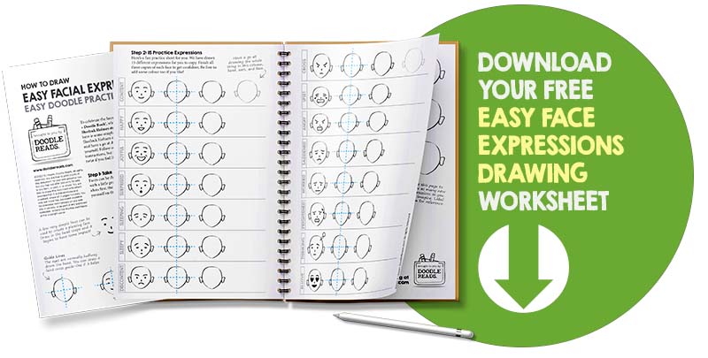 Download your free Easy Face Expression Drawing Practice Worksheet