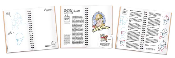 Free worksheet for how to draw Sherlock Holmes